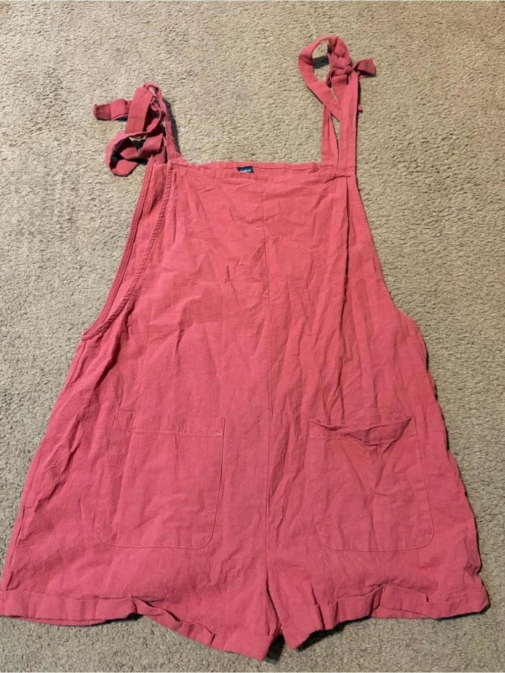 SHEIN Rust Red Textured Romper